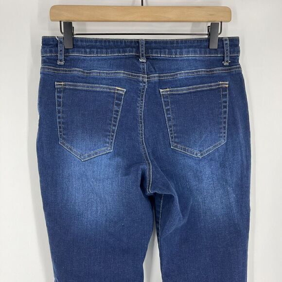 Garnet Hill Jeans Size 28 Womens Blue Essential Straight Organic Cotton Stretch - Picture 5 of 8